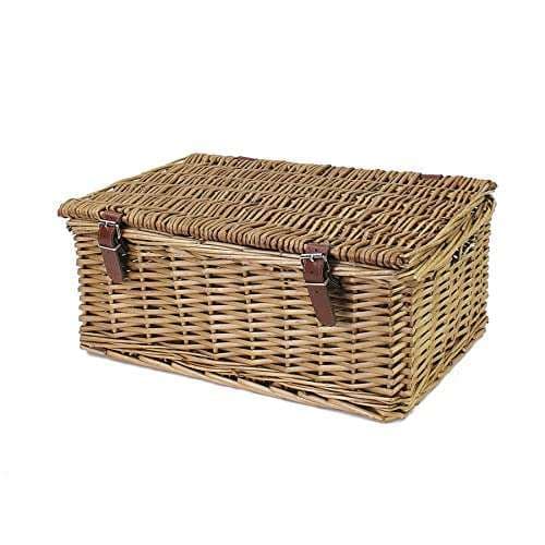 Gadsby Wicker Picnic Basket, 18-Inch Split Willow Hamper for Storage & Outings