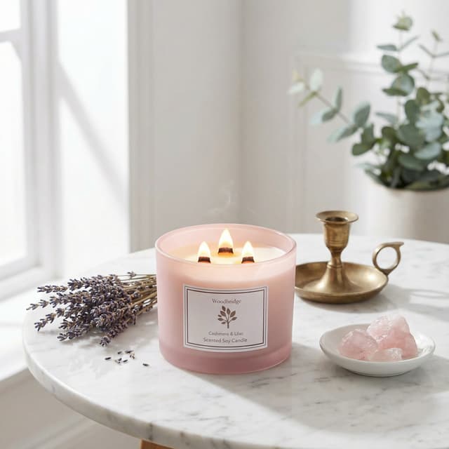 Woodbridge Cashmere and Lilac Large Soy Wax Candle